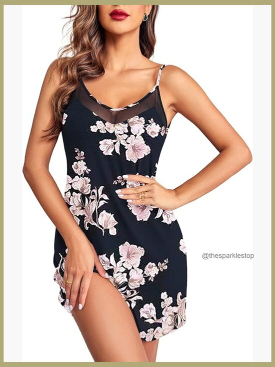 Other - Rayon and Spandex Sleeveless Nightgown with Lace Detail